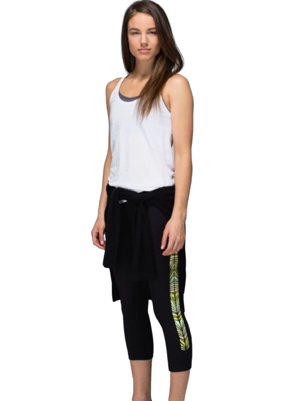2014 Lululemon Wunder Under Crop (Print) *Full-On Luon
Black / Green - Picture 1 of 7